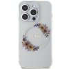 Guess GUHMP15LHFWFCT iPhone 15 Pro 6.1 transparent hardcase IML Flowers Wreatch MagSafe